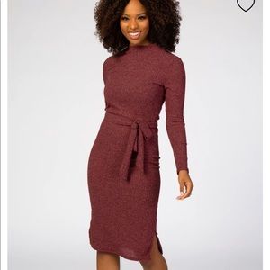 Pinkblush ribbed midi dress